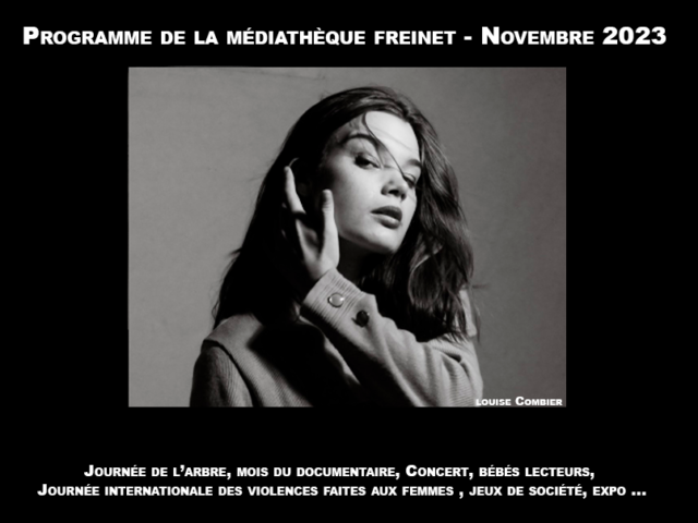 Médiathèque  Freinet – Programme du mois de novembre