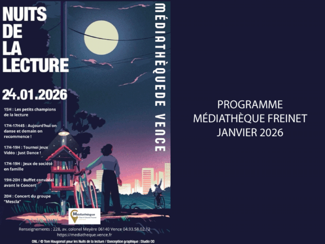 Médiathèque  Freinet – Programme du mois de janvier 2026